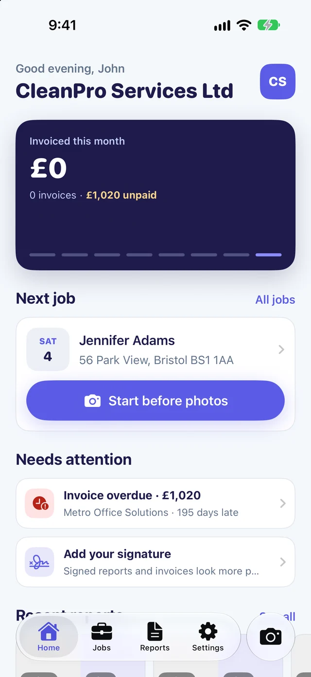 Afterproof home screen